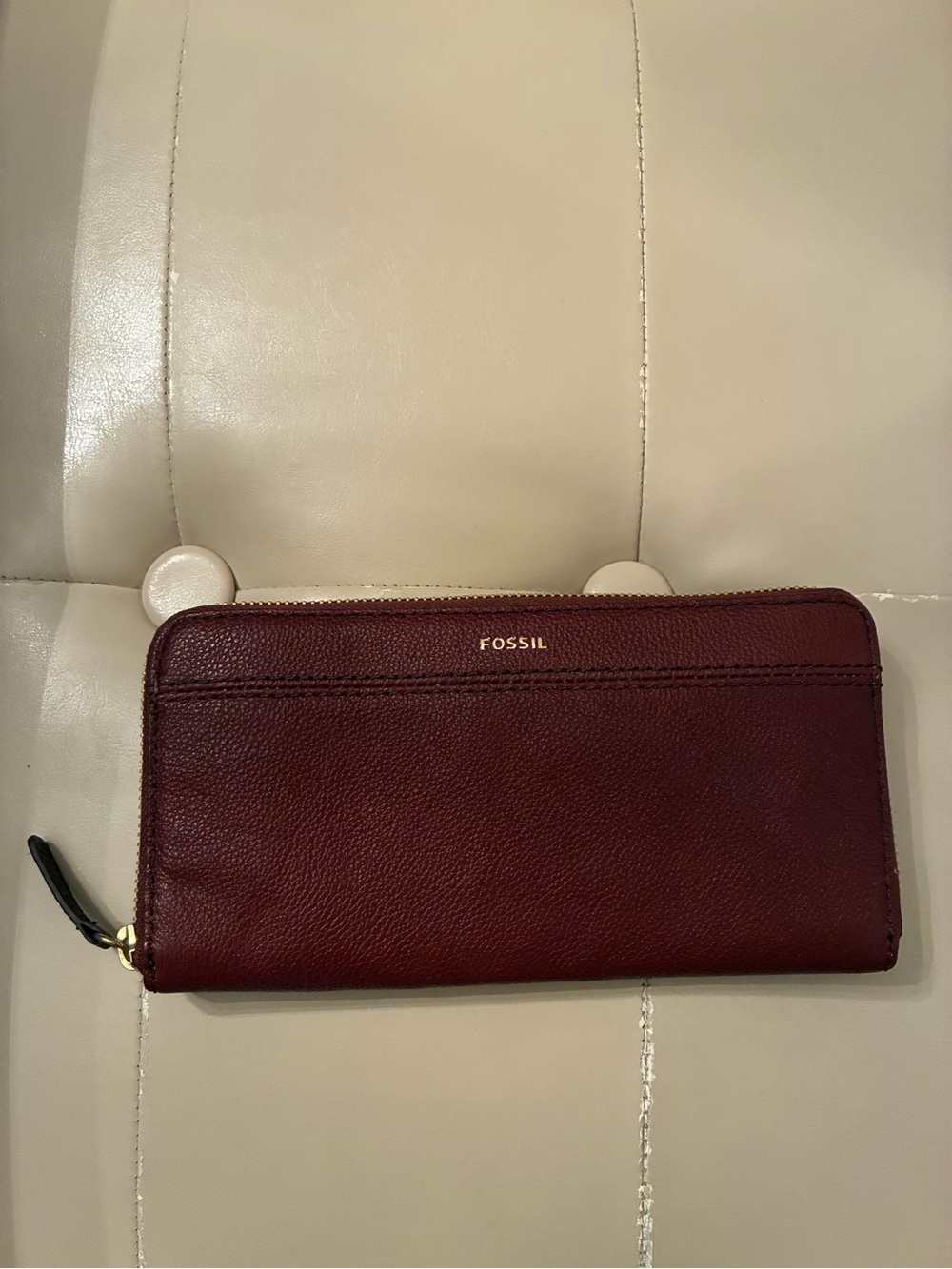 Fossil Henna Zip Clutch with Gold Hardware